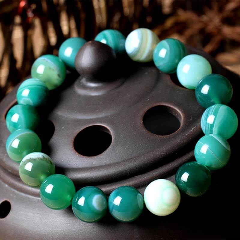 Green Spot Jasper Stretch Bracelets, Stone Bead Mala Bracelet – Well Done  Goods, by Cyberoptix
