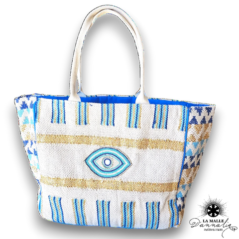 sac en toile bleu oeil lamalledannalia