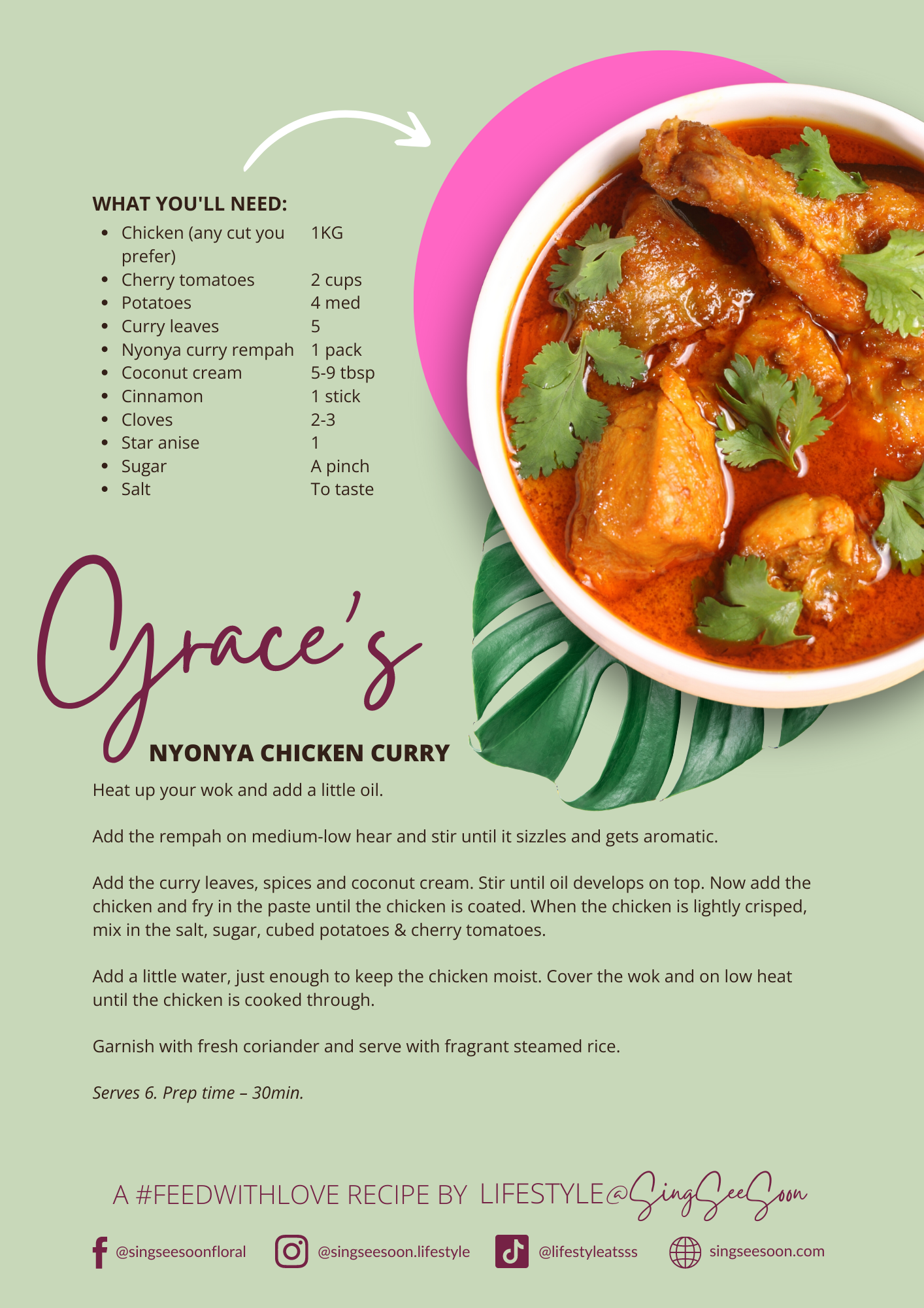 curry chicken recipe card