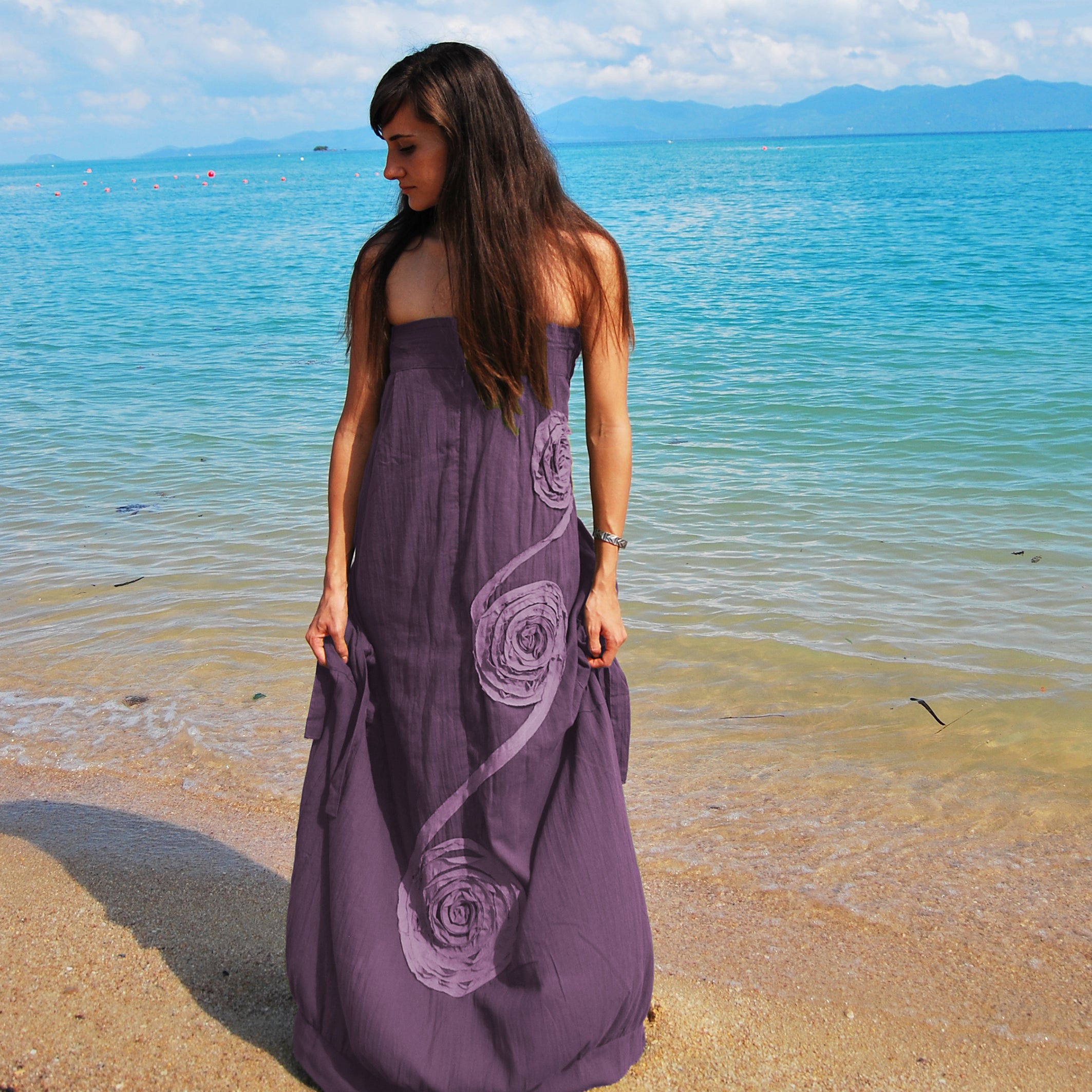 summer bandeau maxi dress