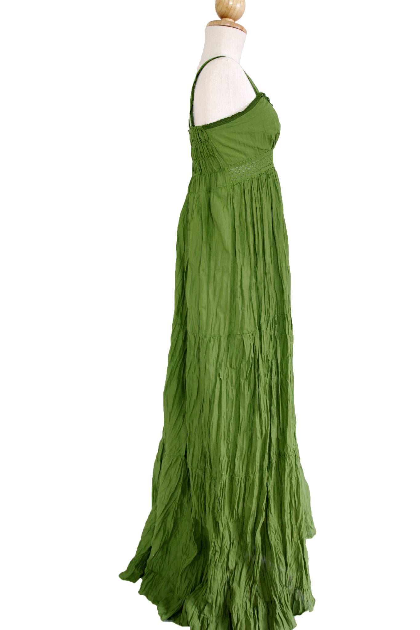 lace maxi dress green