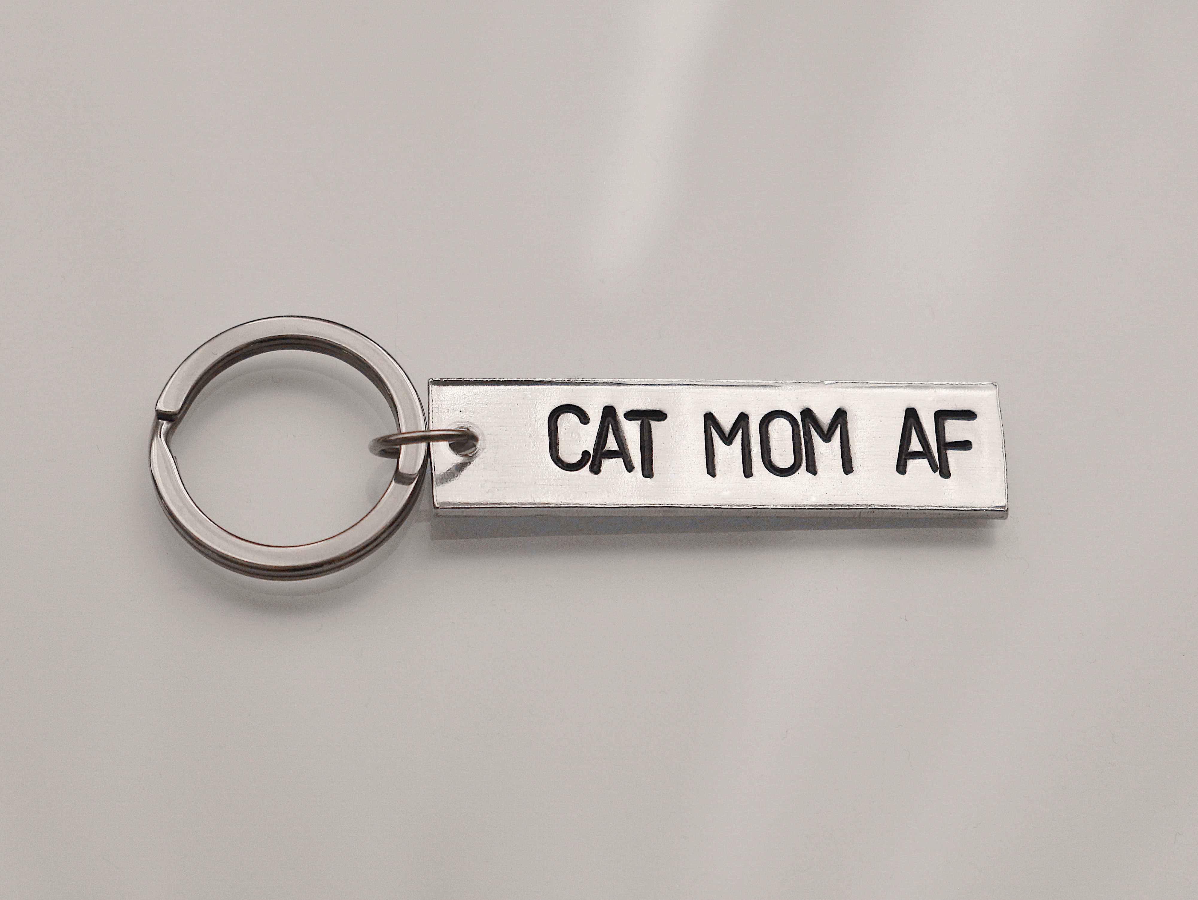 Don't Do Stupid Shit Love Mom, Hand Stamped Metal Keyring