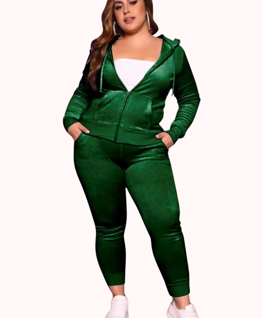 Comprar Conjunto Moletom Feminino Plus Size Veludo - Outono-Inverno - Conforto e Elegância em Tamanhos Maiores - Anellimn