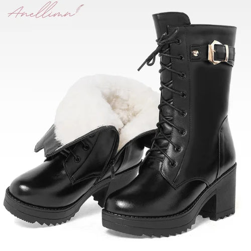 Anellimn comprar melhor bota feminina cano medio barato preço bota coturno de inverno feminina