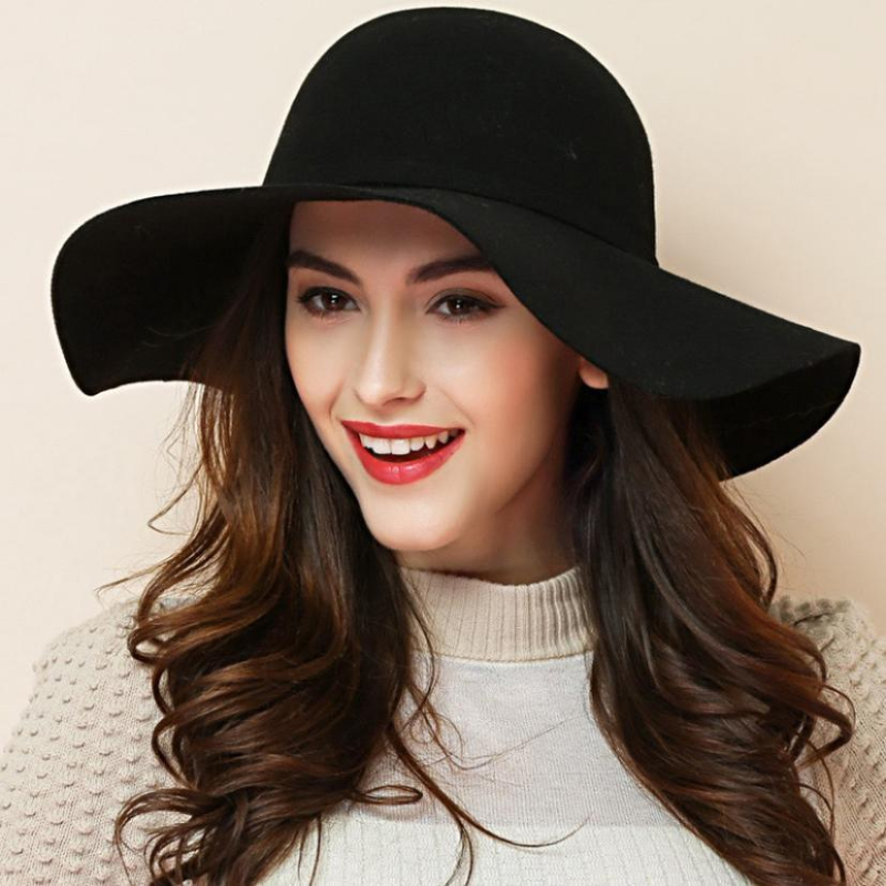 Anellimn comprar chapeu feminino europeu chapeu de inverno classico chapéu fedora preço barato