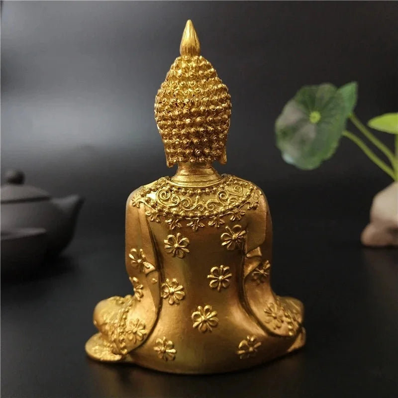 Mini Estátua de Buda Hindu Dourado - Decoração para Casa e Jardim