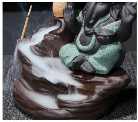 Incensário Cascata Ganesha - Aromaterapia para Yoga e Meditação - Transforme seu ambiente com tranquilidade.