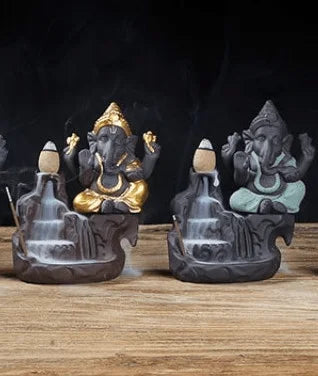 Incensário Cascata Ganesha - Aromaterapia para Yoga e Meditação - Transforme seu ambiente com tranquilidade.