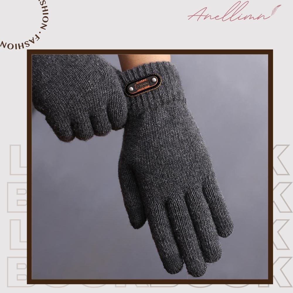 Anellimn compre melhor Luva de Frio masculina Lã com Touch luva de inverno barato