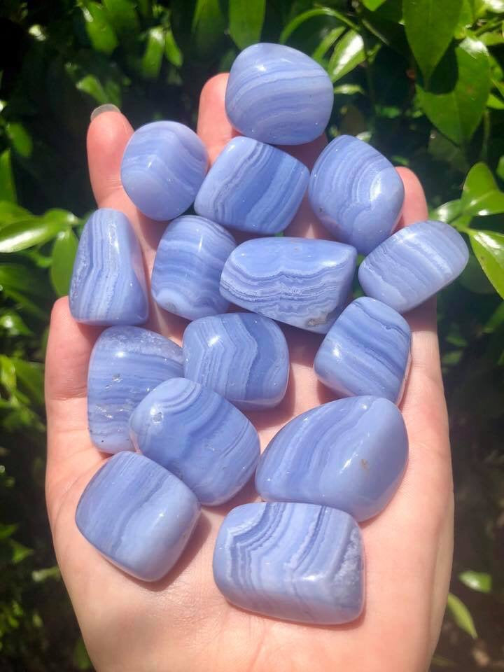 AAA Blue Lace Agate Tumbled Stone 