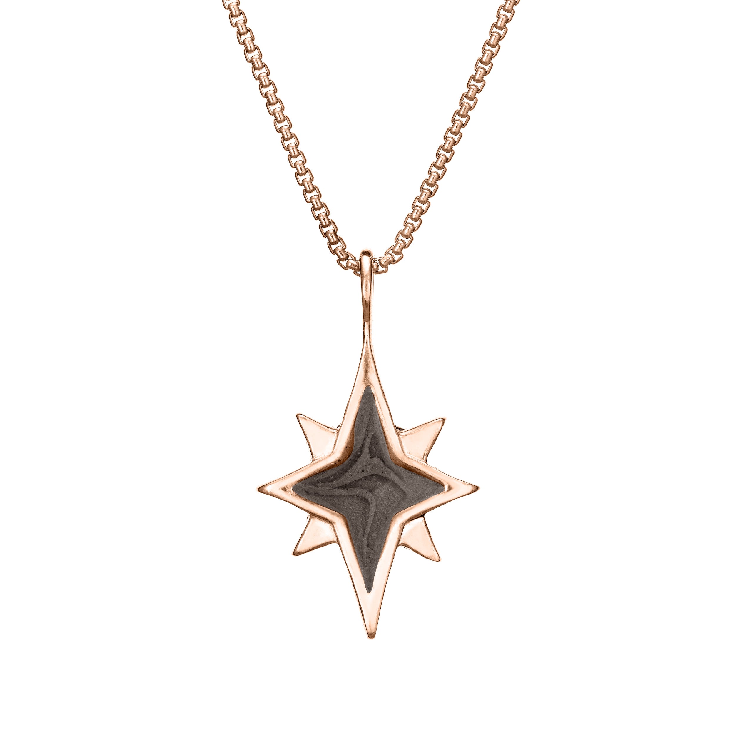 Satin Finish Elegant North Star Pendant Necklace in Gold (Yellow/Rose/White)