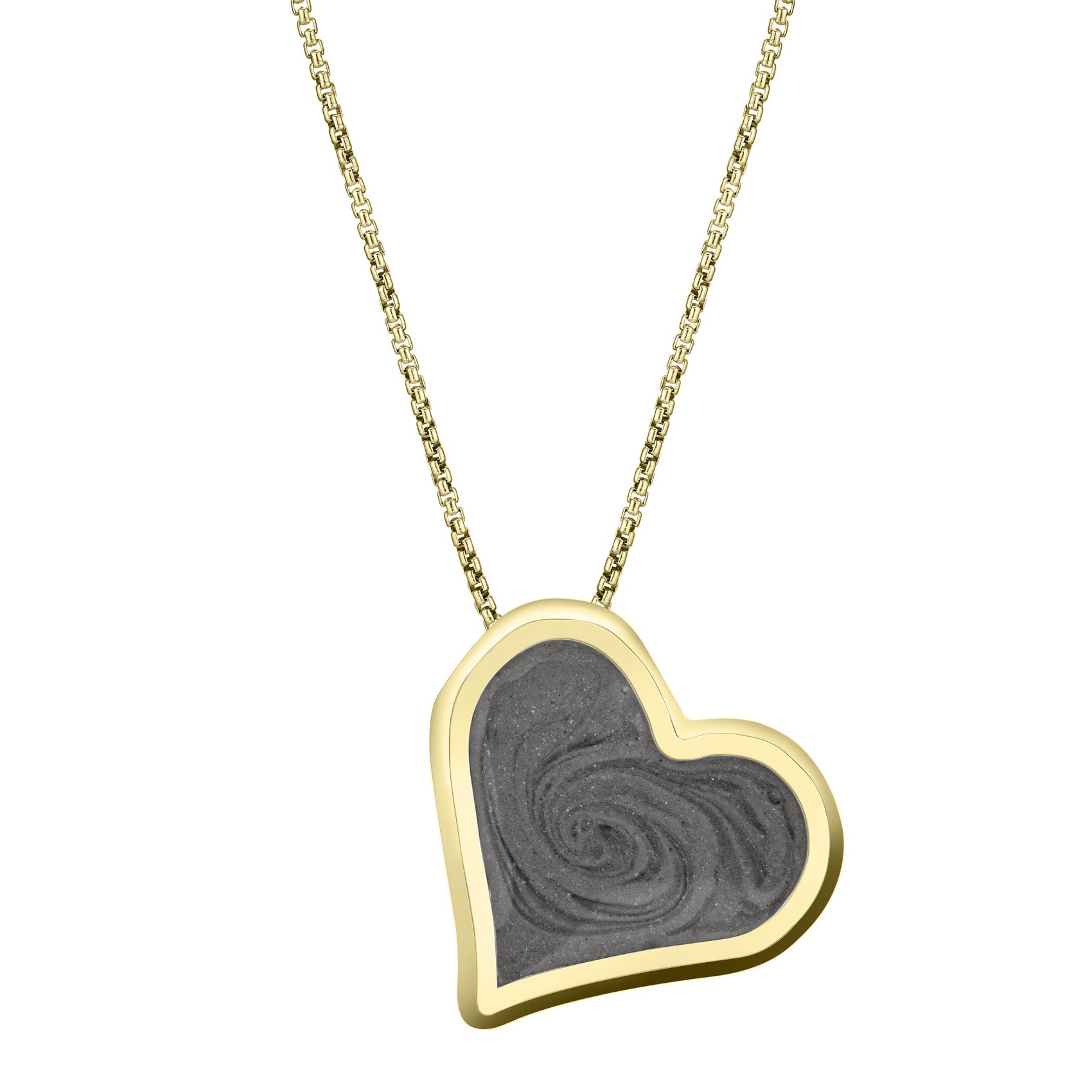 14k Gold Tilted Heart Necklace