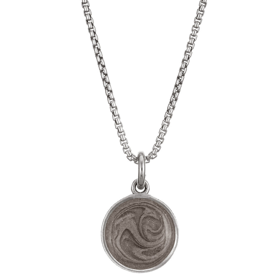10mm Dome Cremation Necklace in 14K White Gold – closebymejewelry