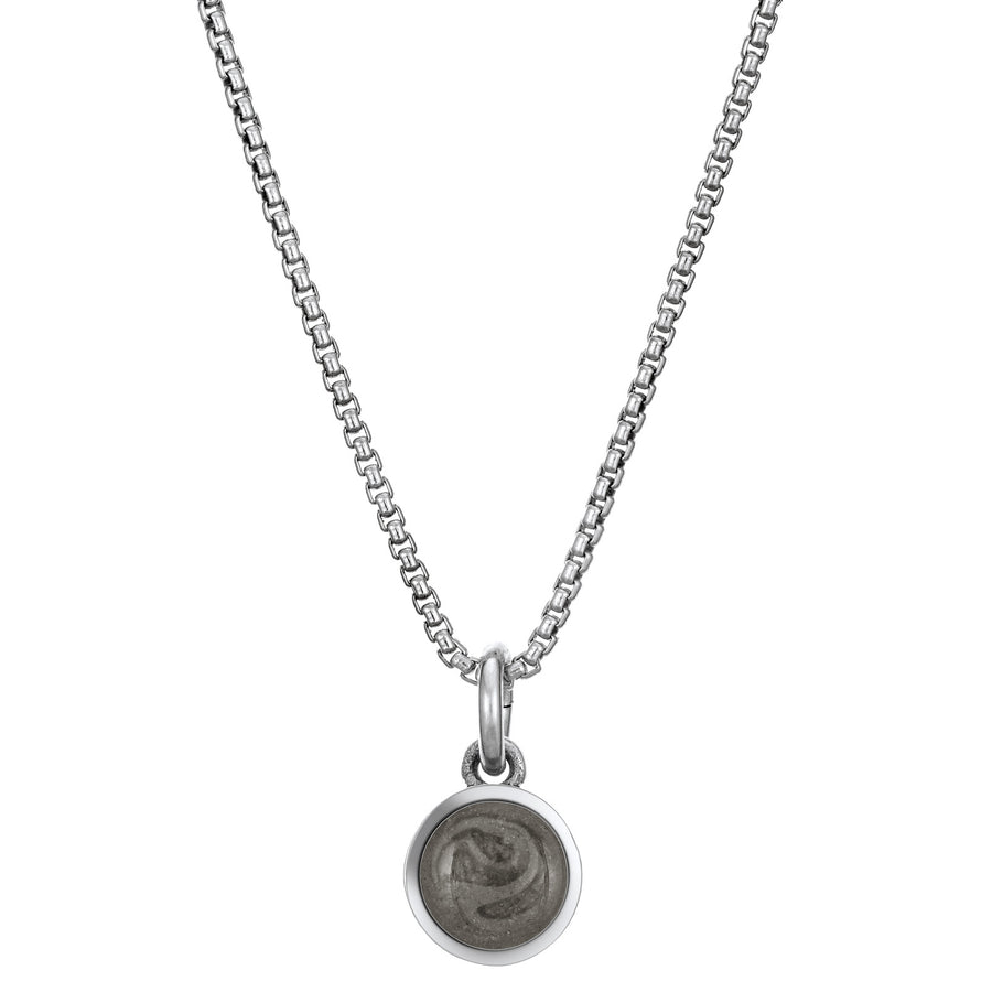 10mm Dome Cremation Necklace in 14K White Gold – closebymejewelry