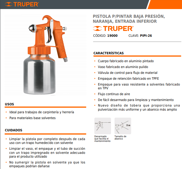 PISTOLA P/PINTAR BAJA PRESION TRUPER PIPI-26