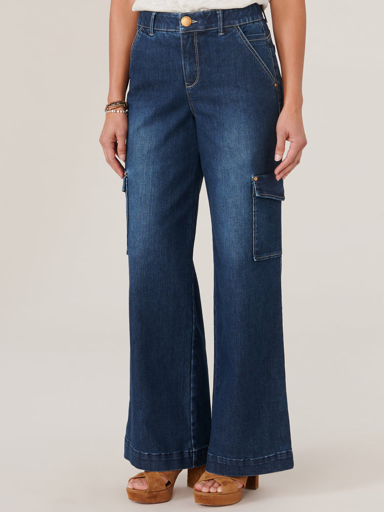 Absolution® Tall Blue Skyrise Double Side Seam Wide Leg Jeans