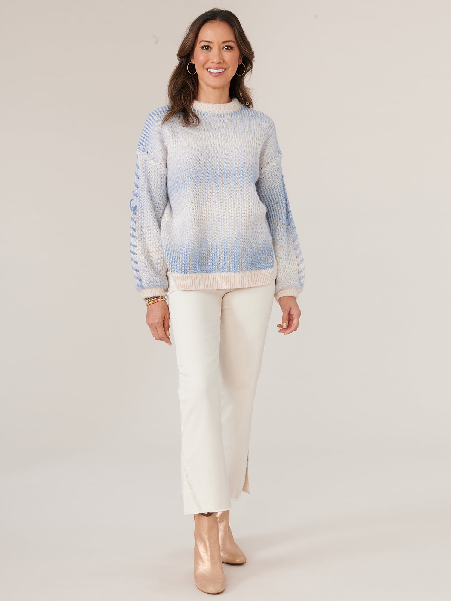Watercolor Blouson Sleeve Sweater