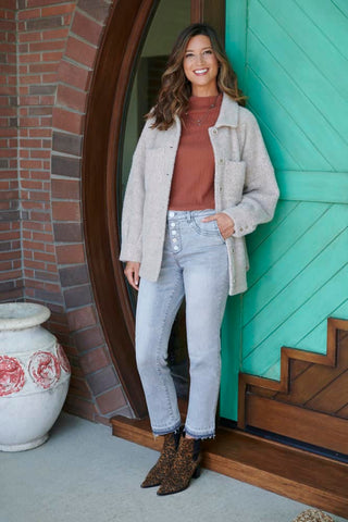 bootcut jeans coat outfit