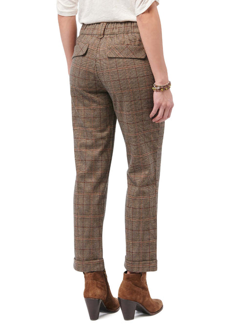 B.Young Plaid Ponte Pants - Bergstrom Originals