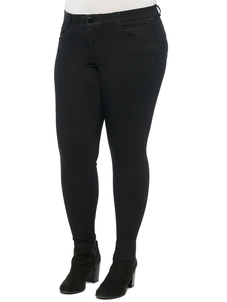 Black jegging women Plus size compression pant 2 back pockets - Belore Slims