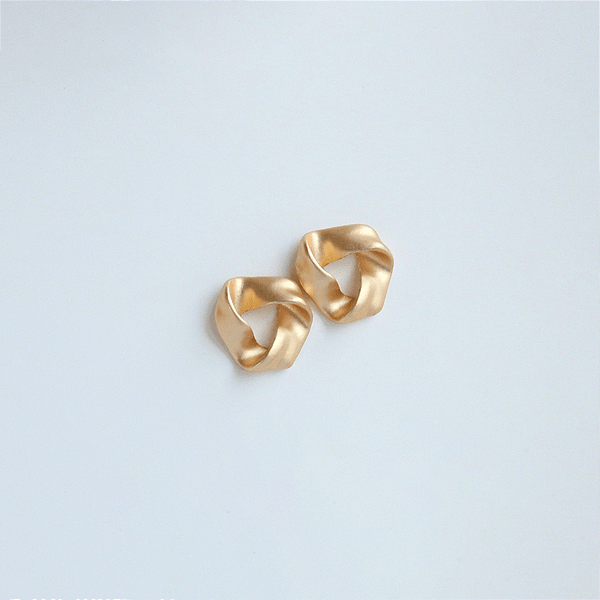 J Bubs Emerson Matte Gold Triangle Stud Earrings