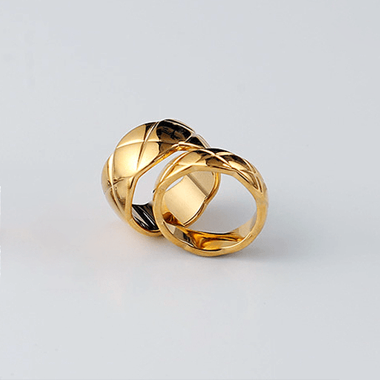 COCO 14k Gold Plated Quilted Ring