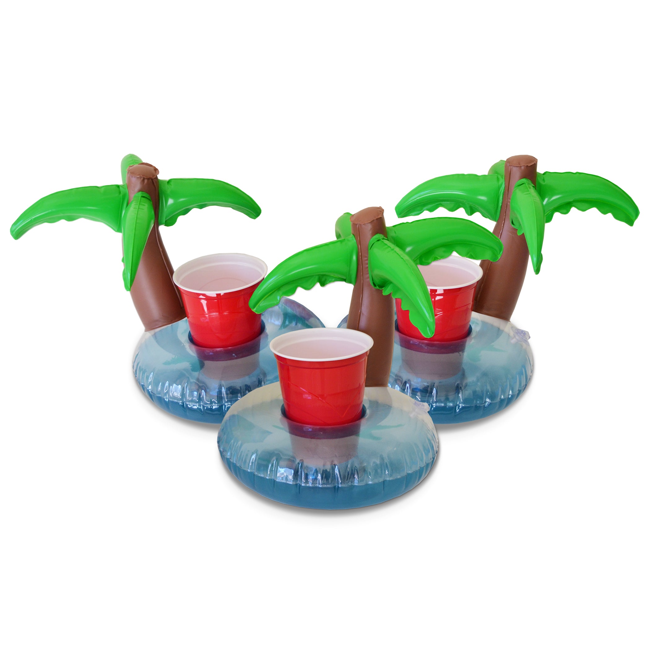 For Living Inflatable Drink Floaties/Cup Holders, 4-Pack, Assorted