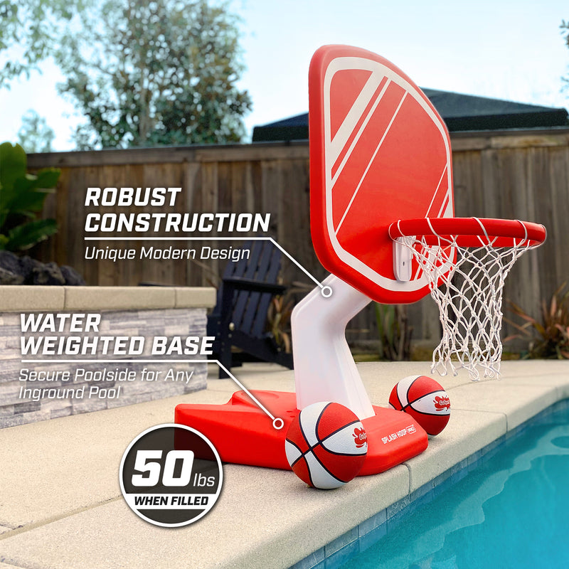 Gosports Splash Hoop Pro Poolside Basketball Game Red 