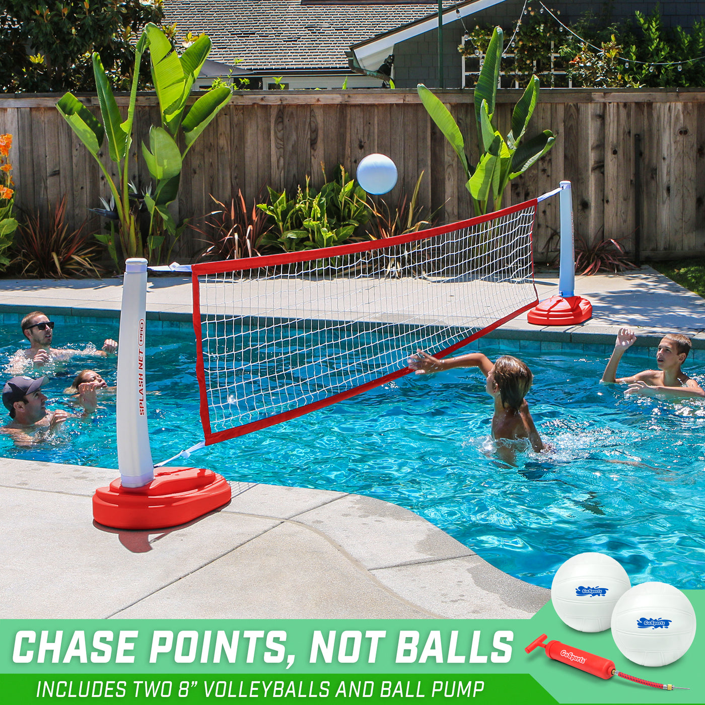 GoSports Splash Net PRO Pool Volleyball Net - Red | GoFloats.com ...