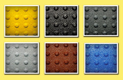 Standard colors available for self-adhesive truncated domes ADA mats distributed nationally by Truncated Domes Depot