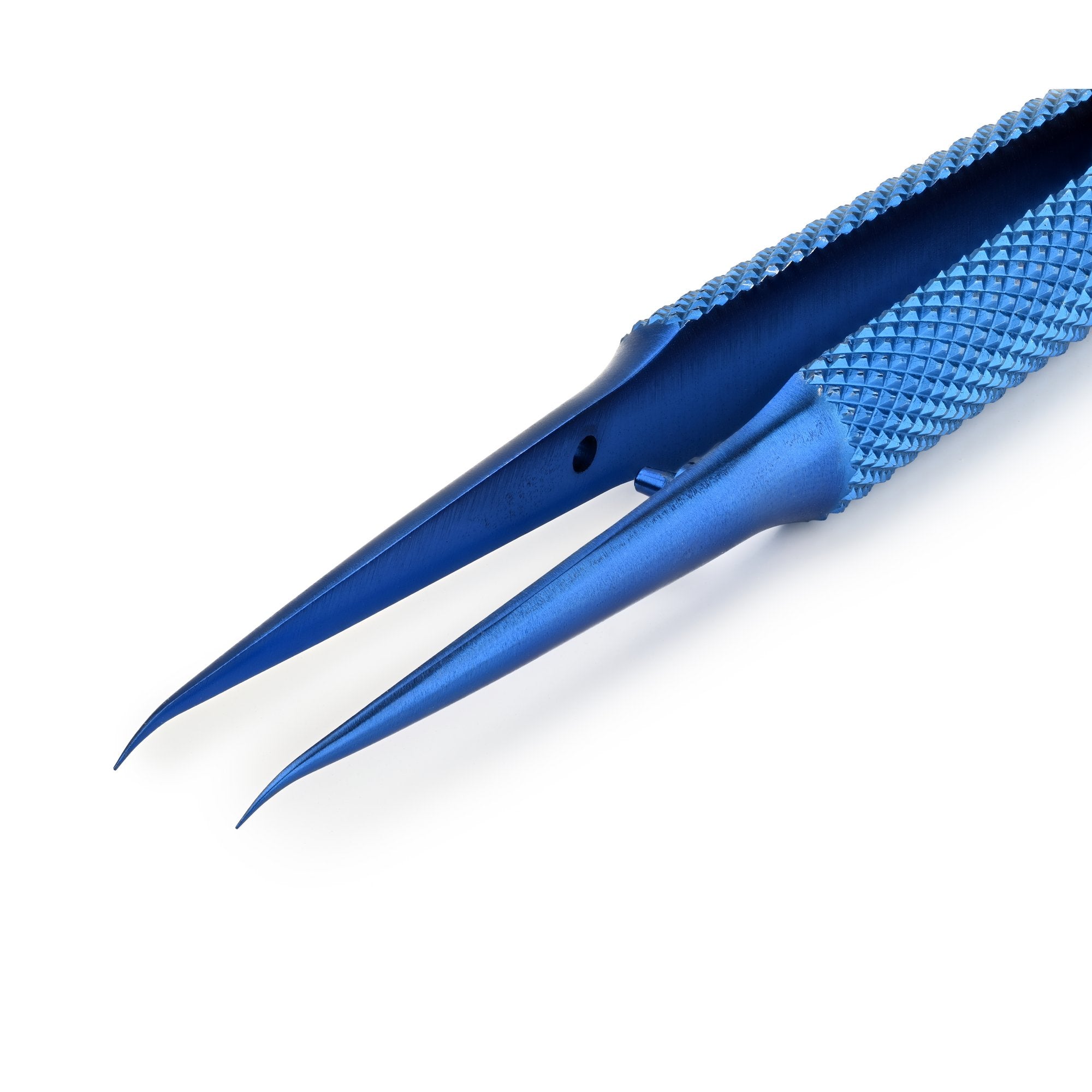 Perfect Point Titanium Blue Stainless Steel Long Straight Tweezers