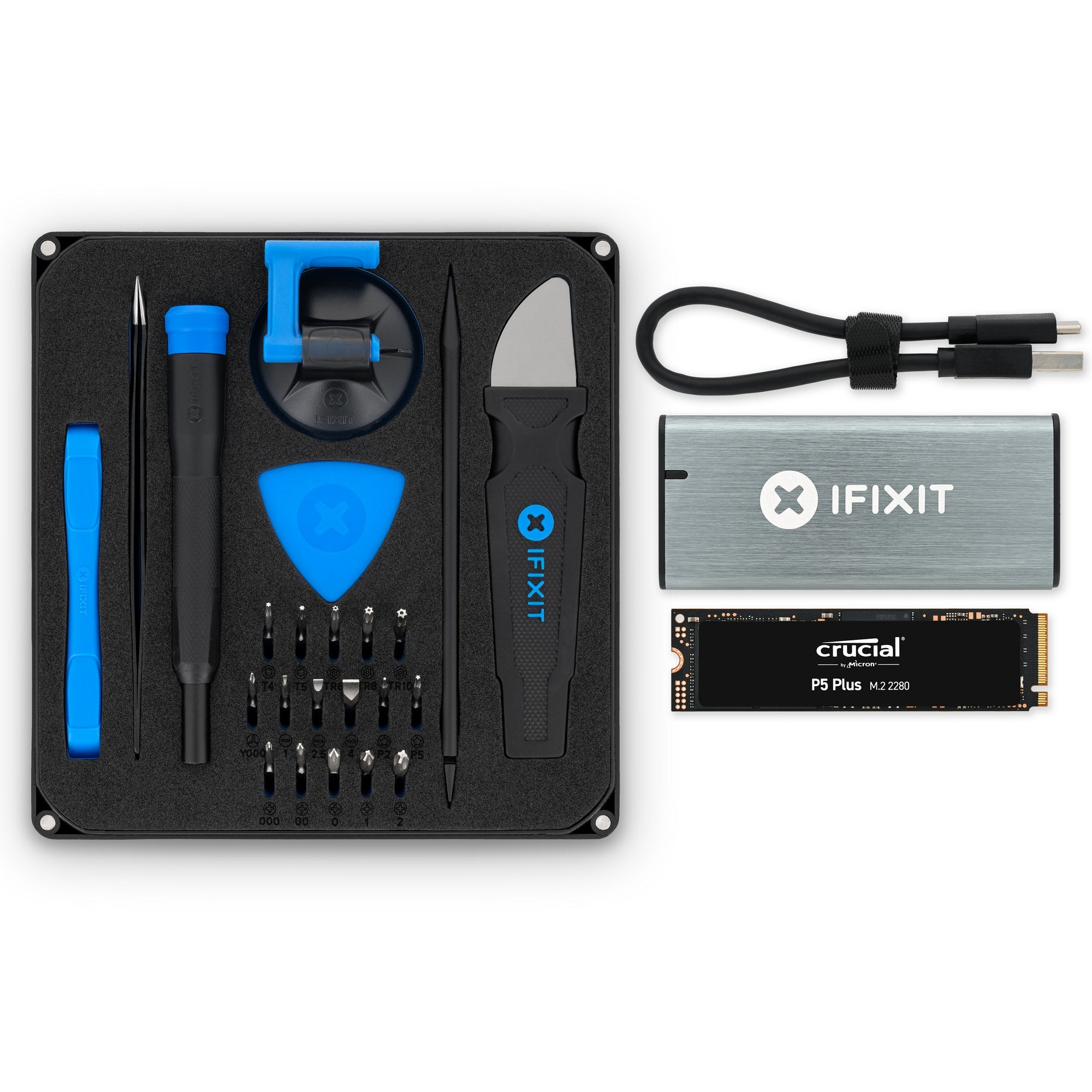 Crucial P5 Plus M.2 2280 SSD—Your complete iFixit Fix Kit: a Crucial SSD,  iFixit Tools & Instructions. Two-year Quality Guarantee.