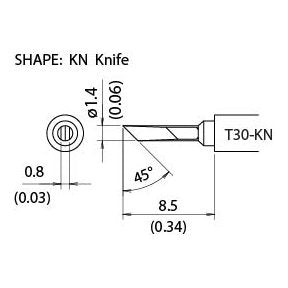 T30 Series tips fit Hakko FM-2032 Soldering Iron New T30-KN Tiny Knife Tip