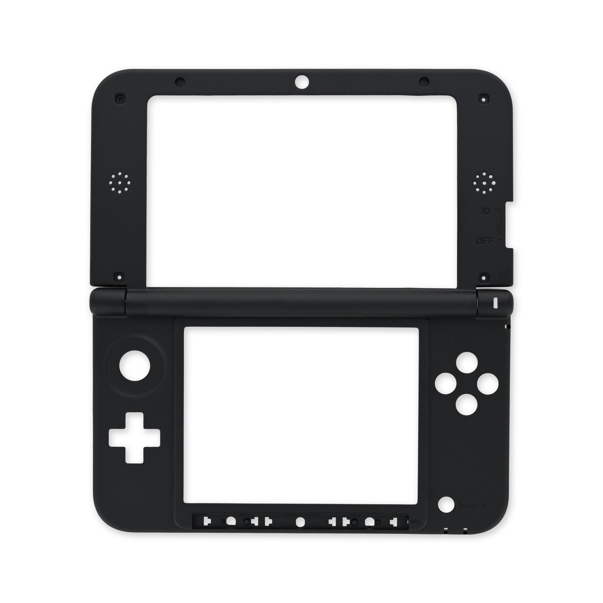 Nintendo 3DS XL Front Frame Black New
