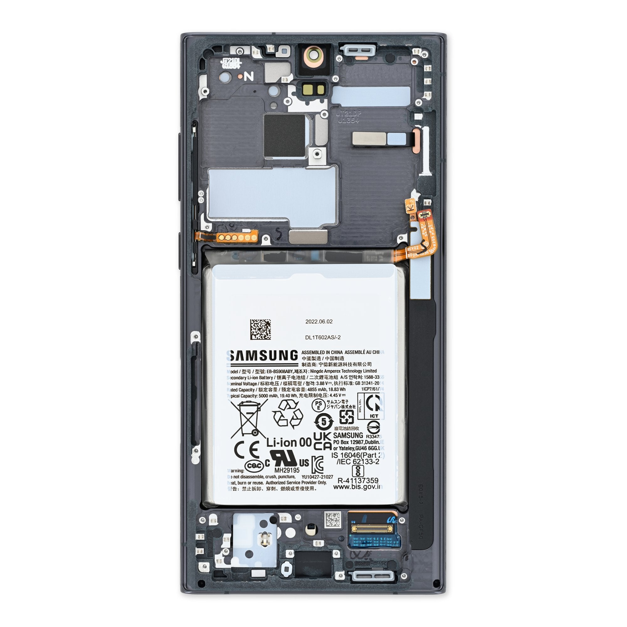 Samsung Galaxy S22 Ultra (USA) Screen and Battery - Genuine Black New Part Only