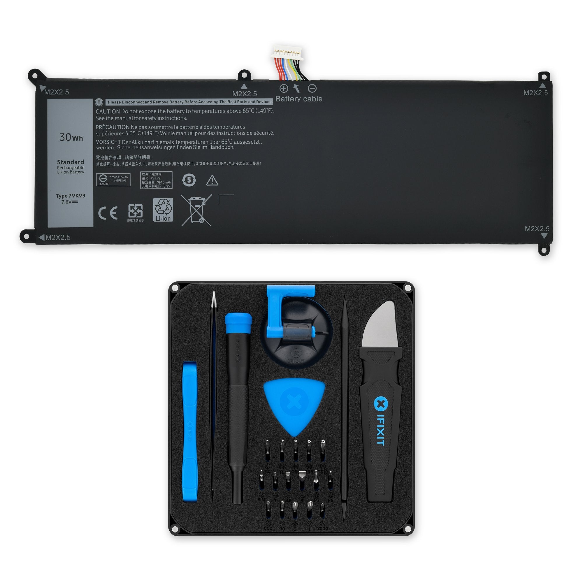 Dell XPS 12 9250 Battery New Fix Kit