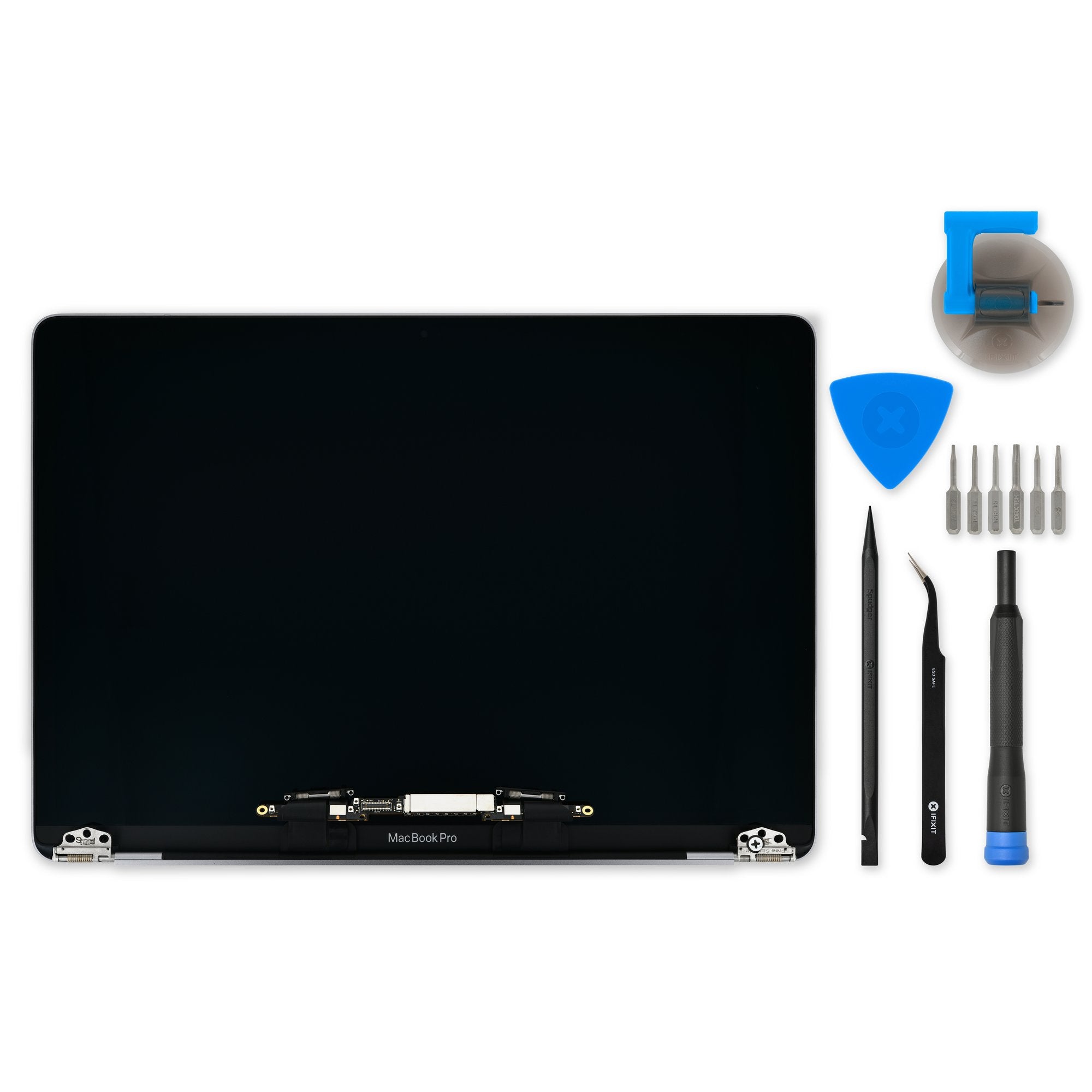 MacBook Pro 13" Retina (Mid 2018-Mid 2019) Display Assembly Dark Gray Used, Premium Fix Kit