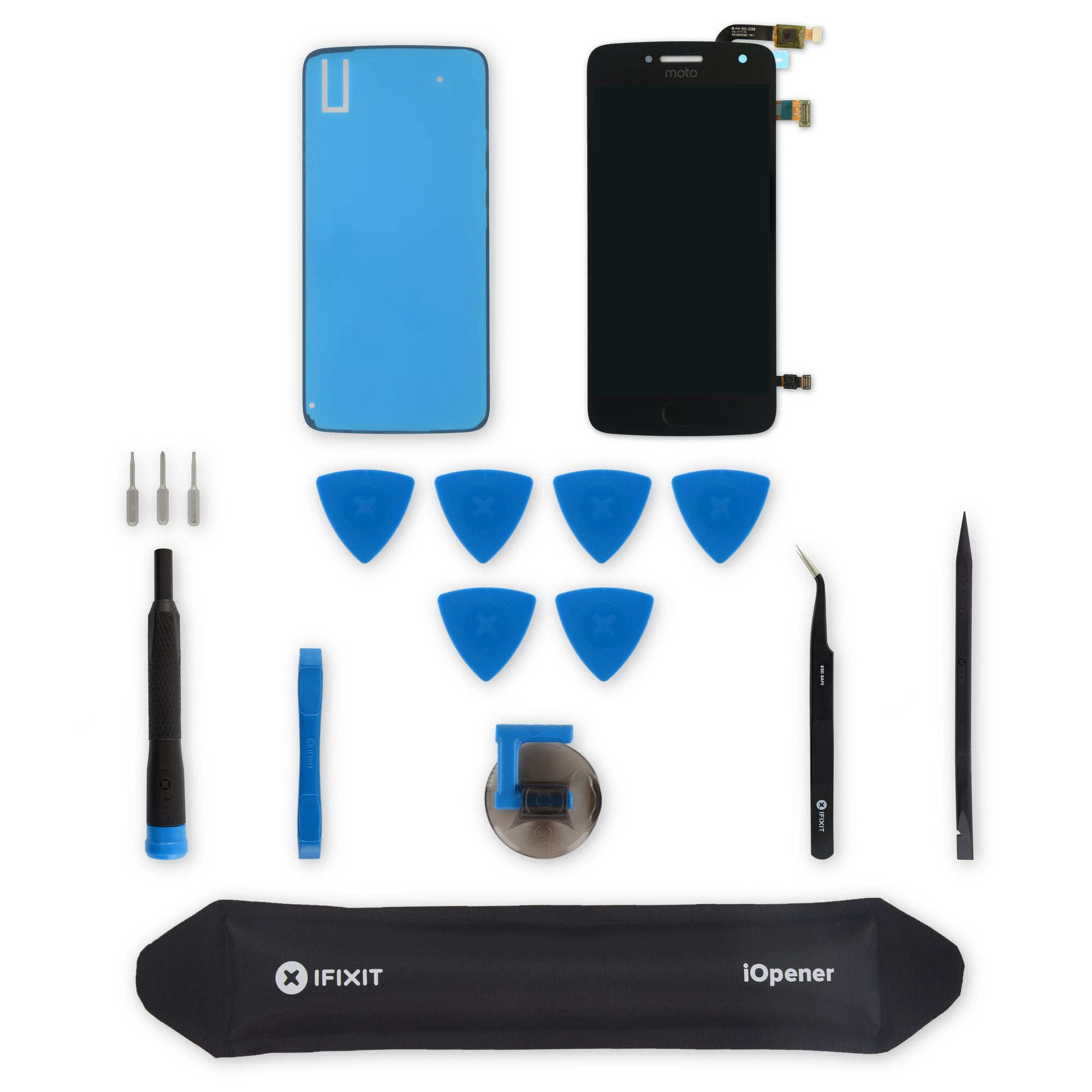 Moto G5 Plus Screen - Genuine Black New Fix Kit