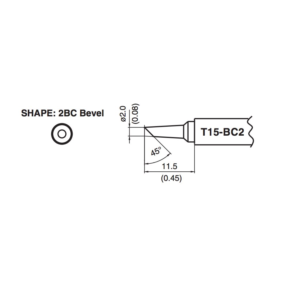 T15 Series Tips fit FM2027 Soldering Iron New 45 Degree T15-BC2