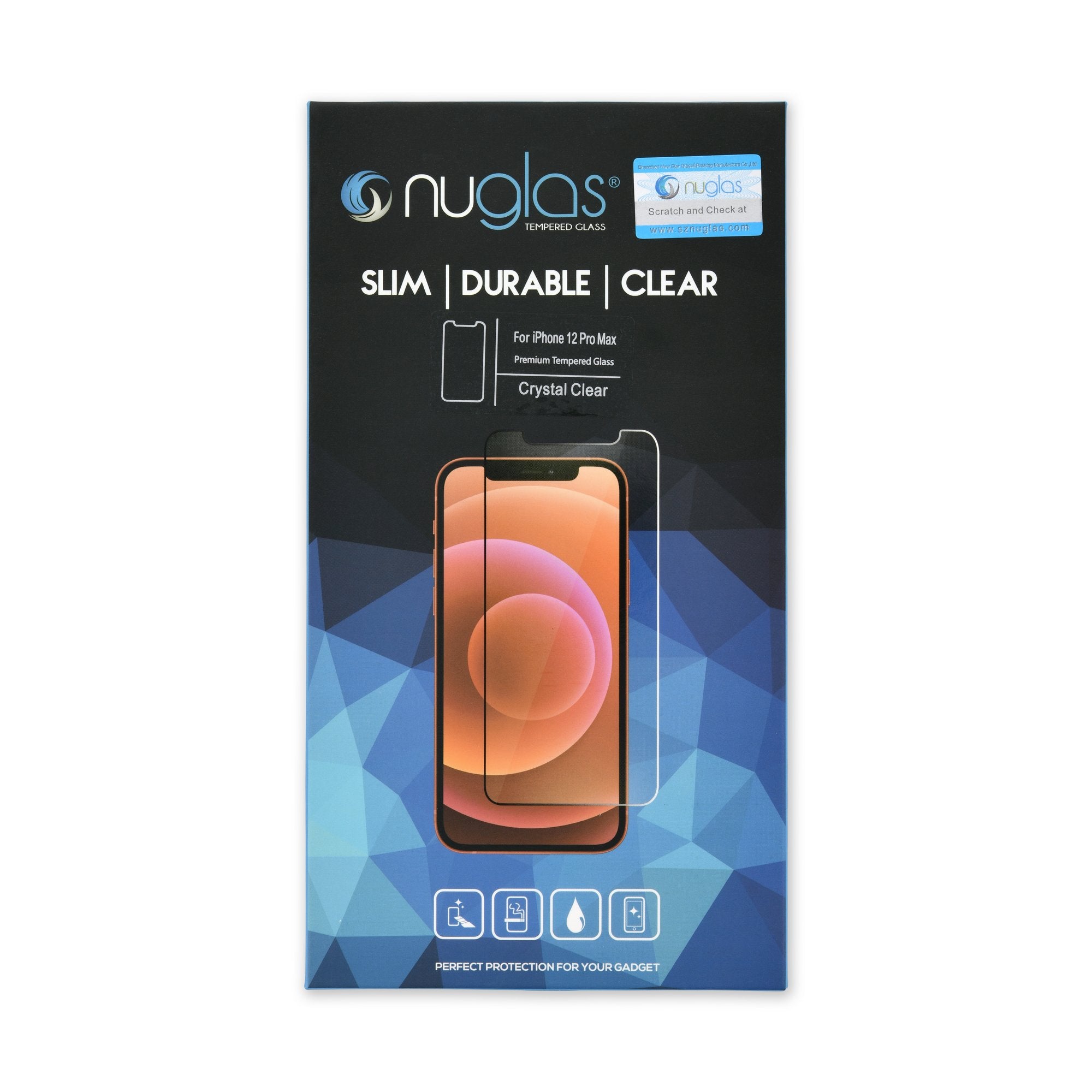 NuGlas Tempered Glass Screen Protector for iPhone 12 Pro Max New