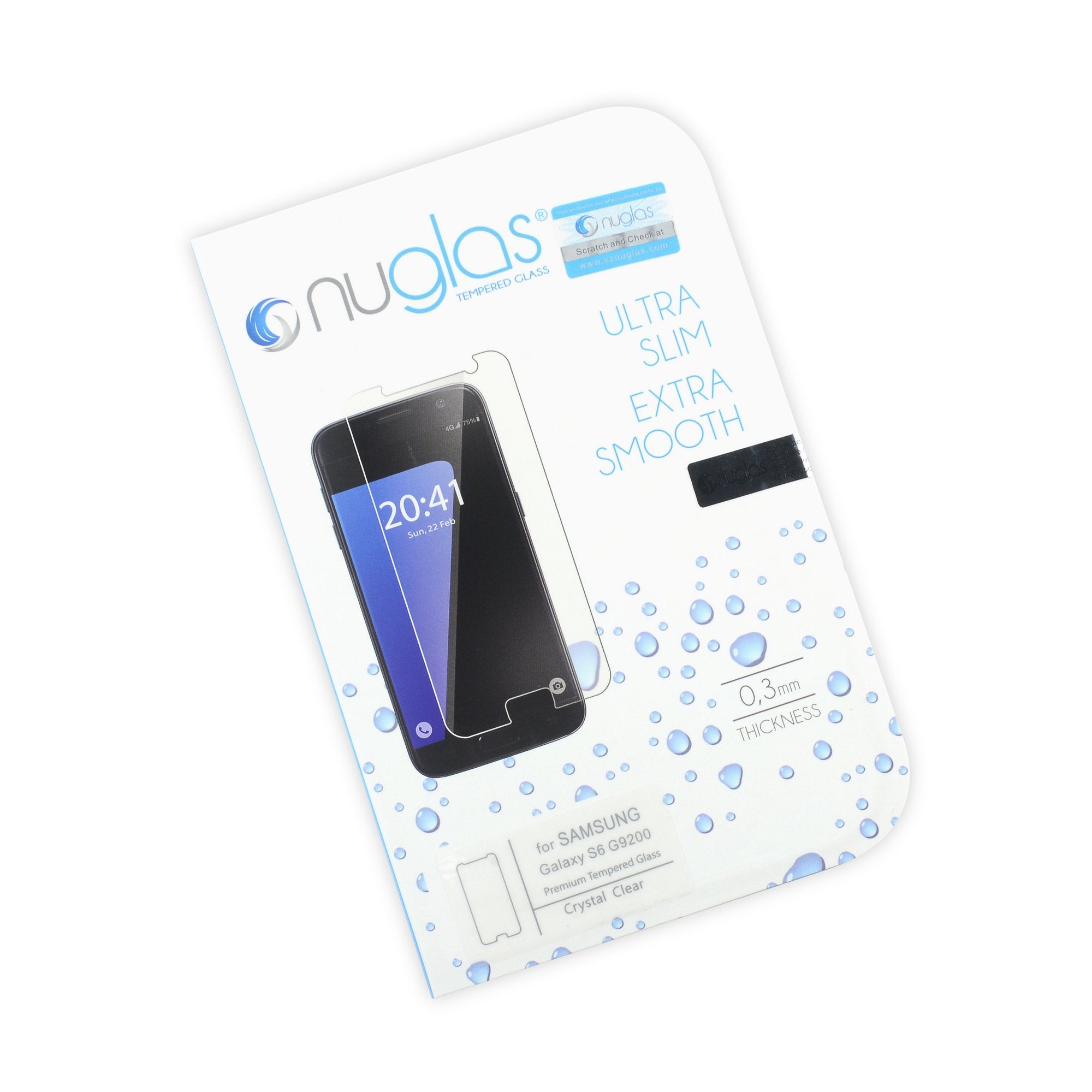 NuGlas Tempered Glass Screen Protector for Galaxy S6