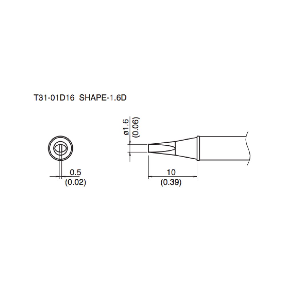 T31 Series Hakko Tips fit FX-100 Soldering Station New Chisel T31-02D16