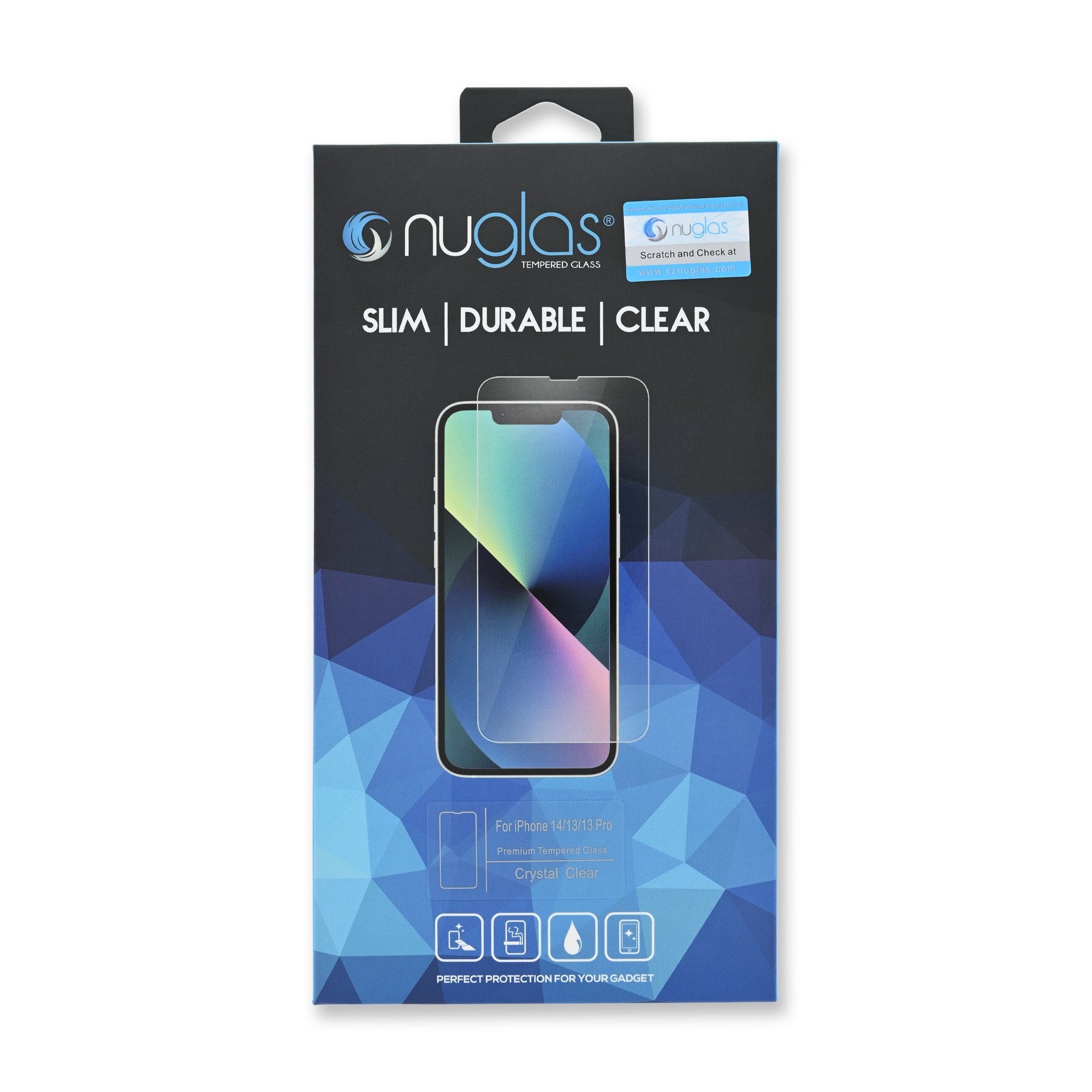 NuGlas Tempered Glass Screen Protector for iPhone 13/13 Pro/14 New