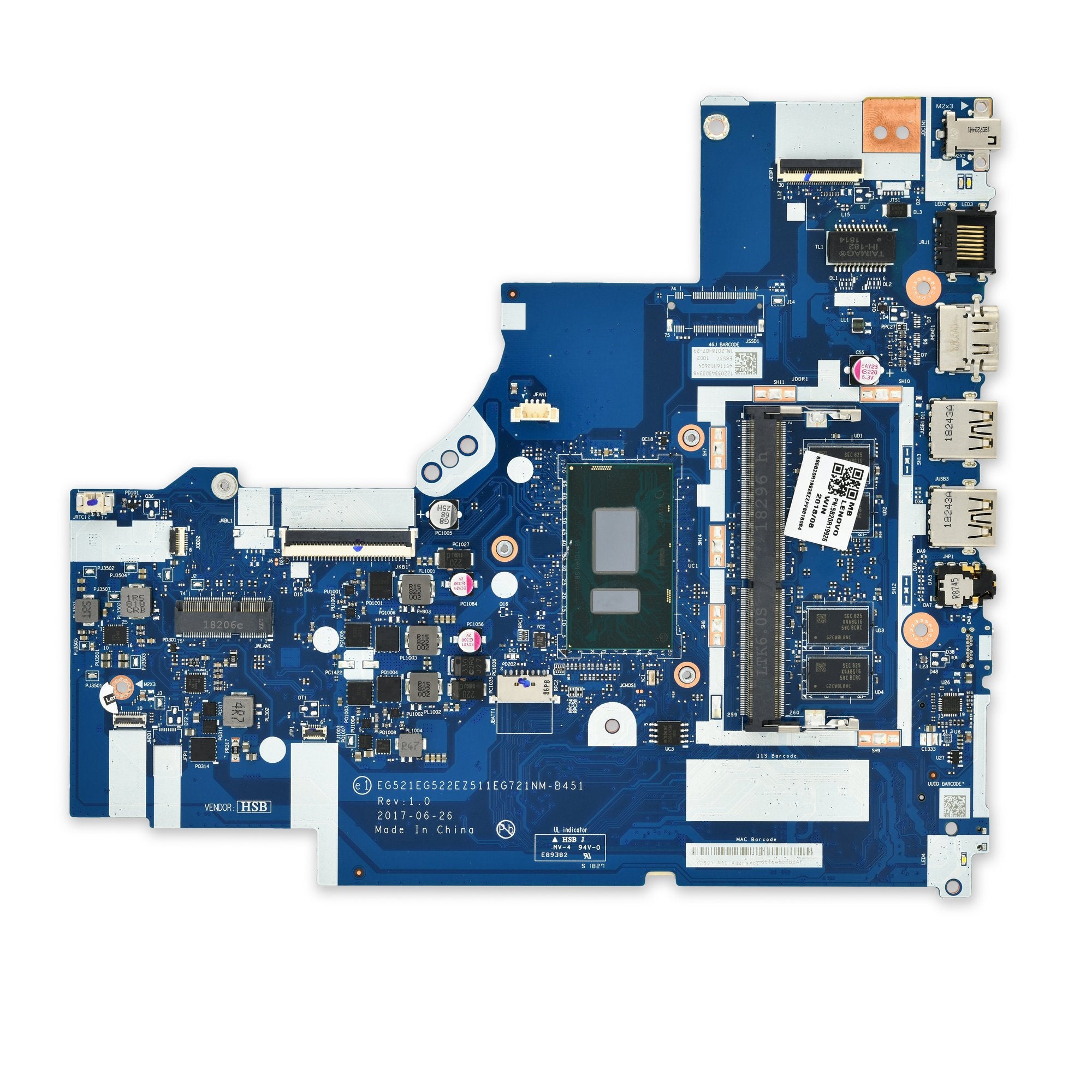 Lenovo IdeaPad 330 Motherboard Intel Core i3-7020U Used