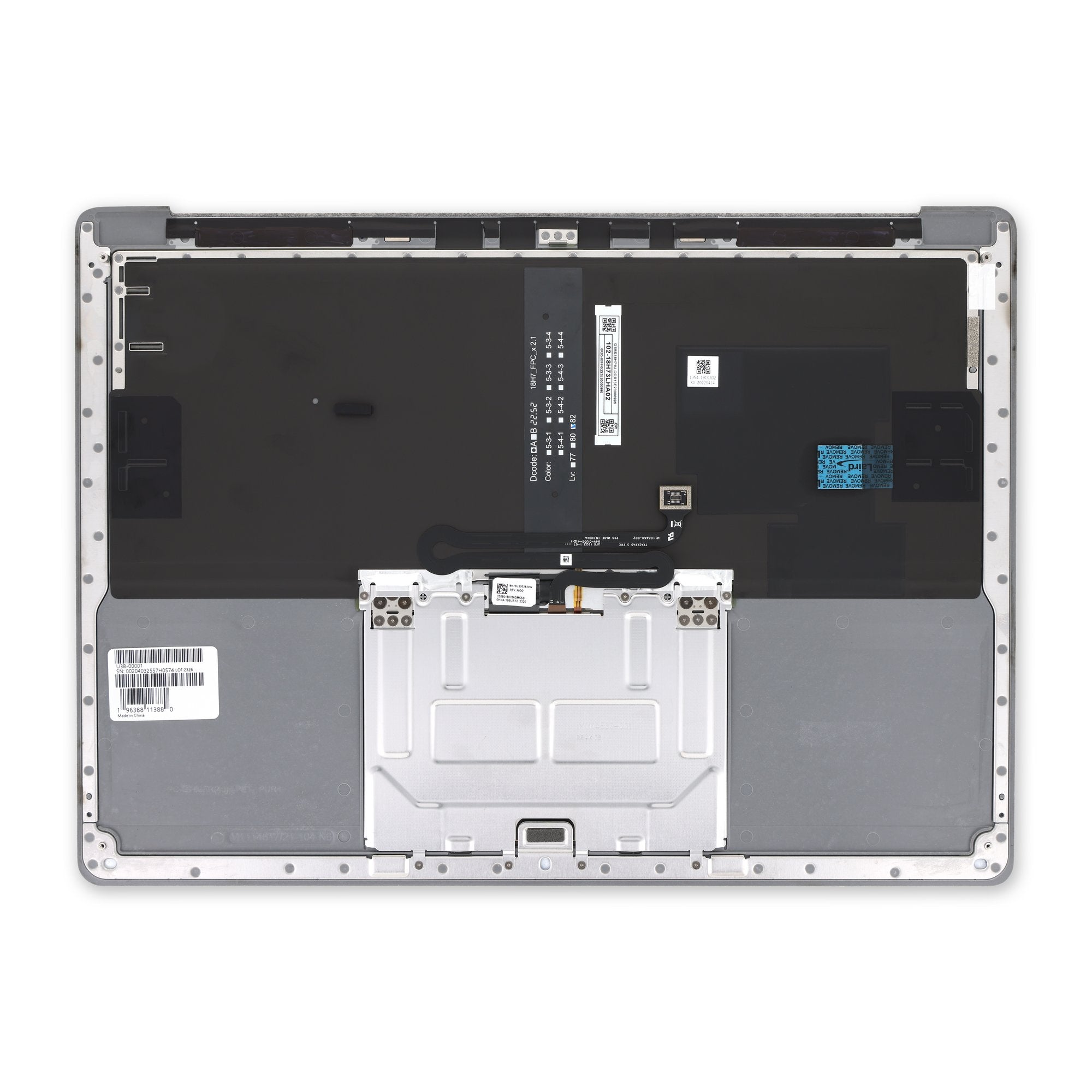 Surface Laptop 5 13.5" Top Cover and Keyboard - Genuine Platinum Alcantara OEM English Keyboard