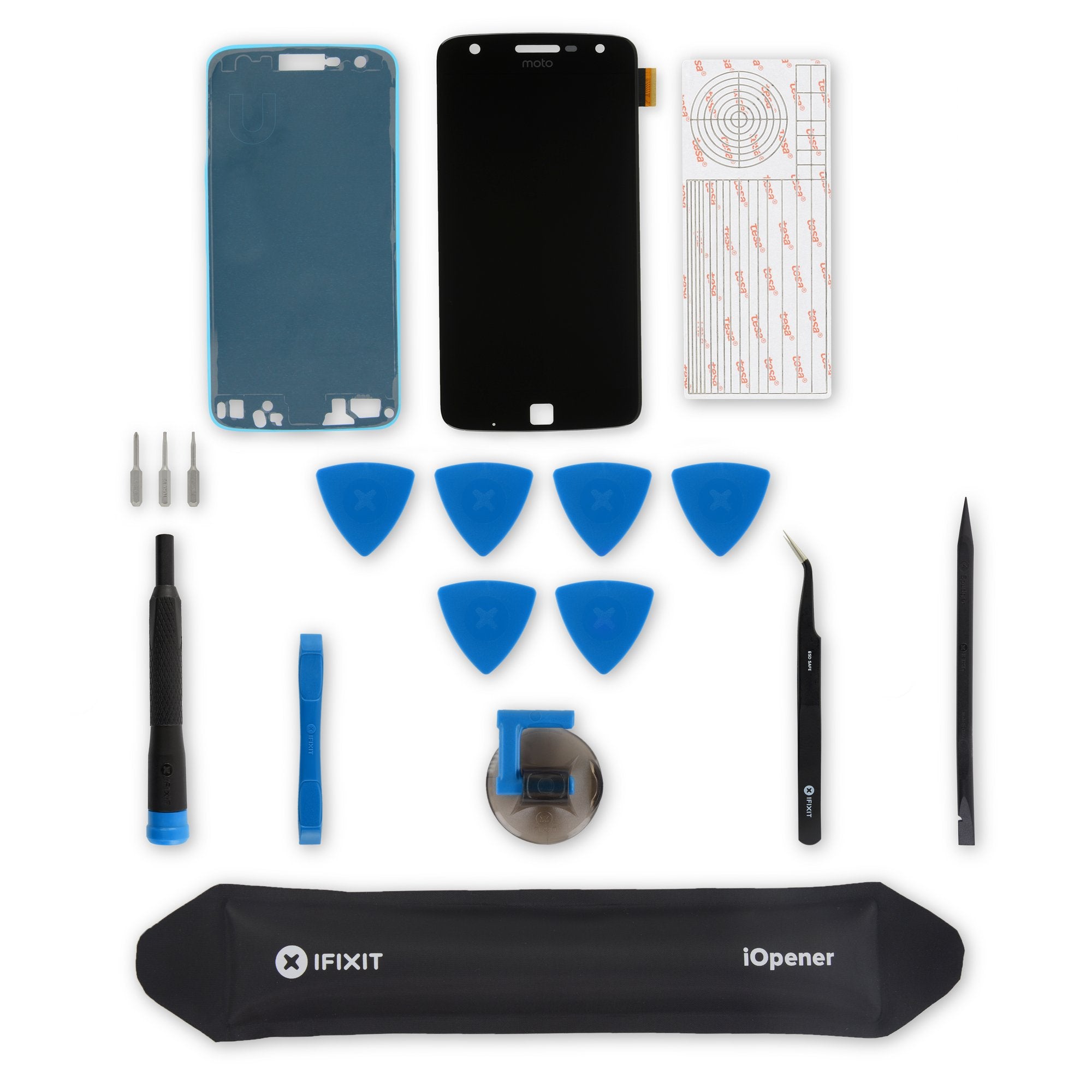 Moto Z Play Screen - Genuine Black New Fix Kit