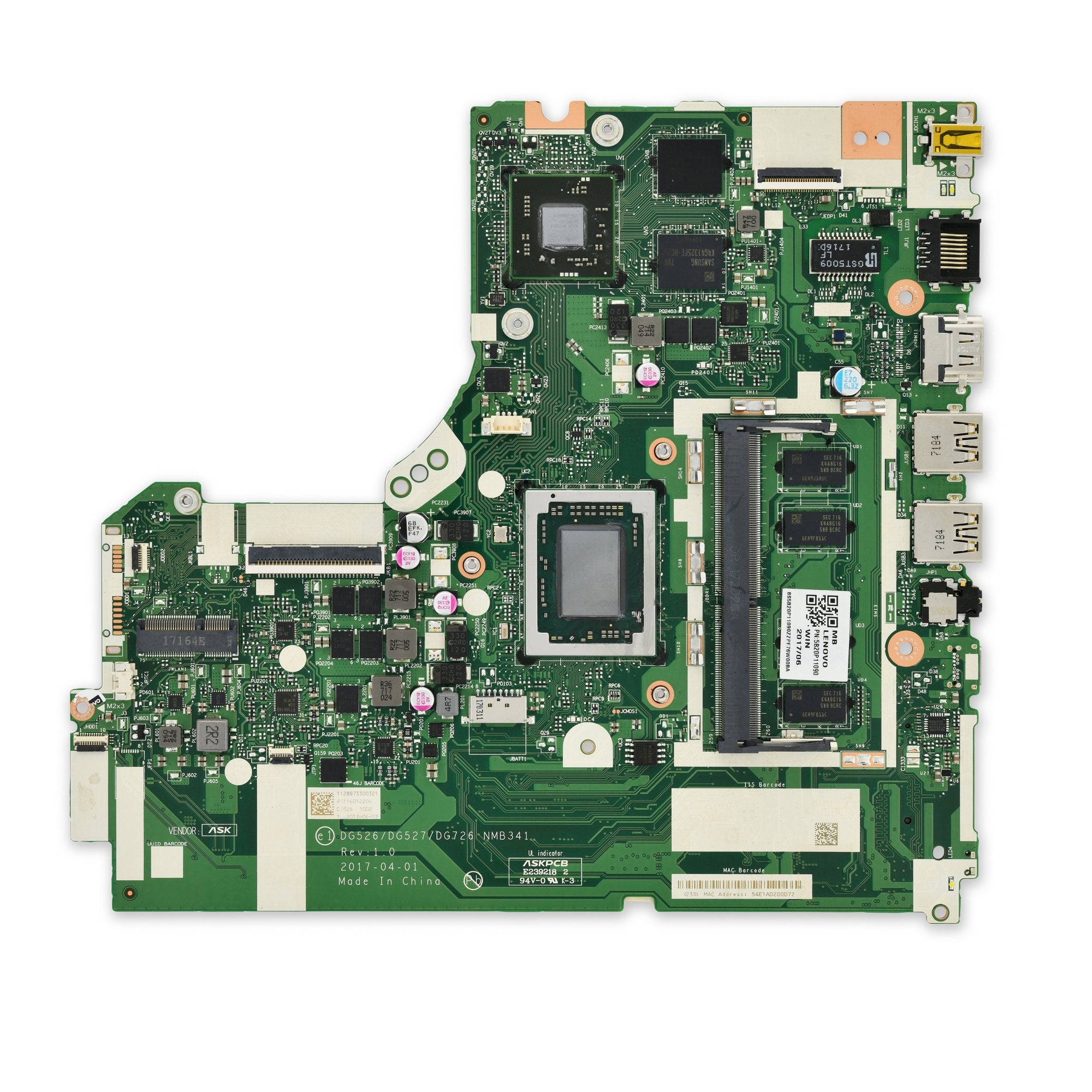 Lenovo IdeaPad 320-15 Motherboard AMD A10-9620P Used