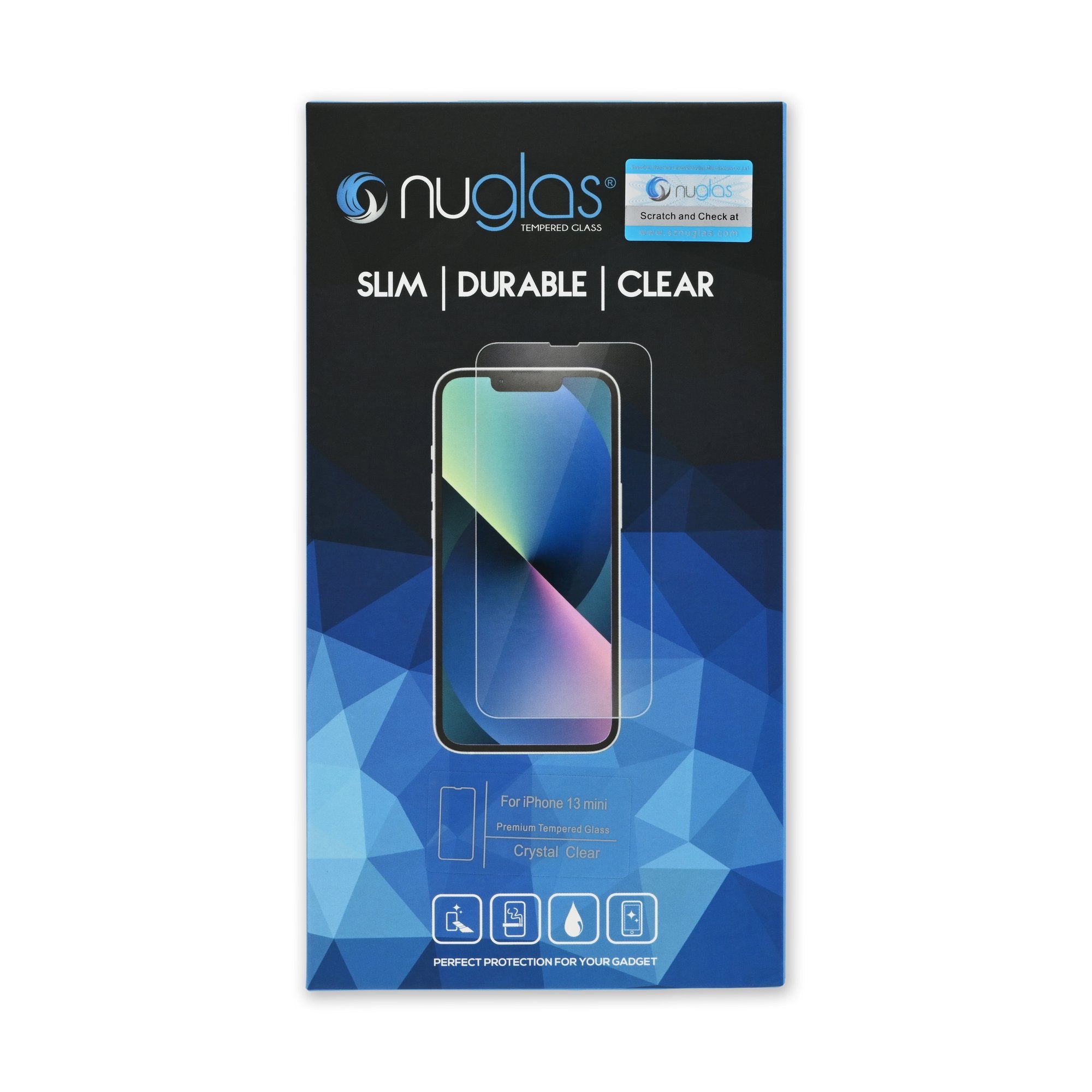 NuGlas Tempered Glass Screen Protector for iPhone 13 mini New