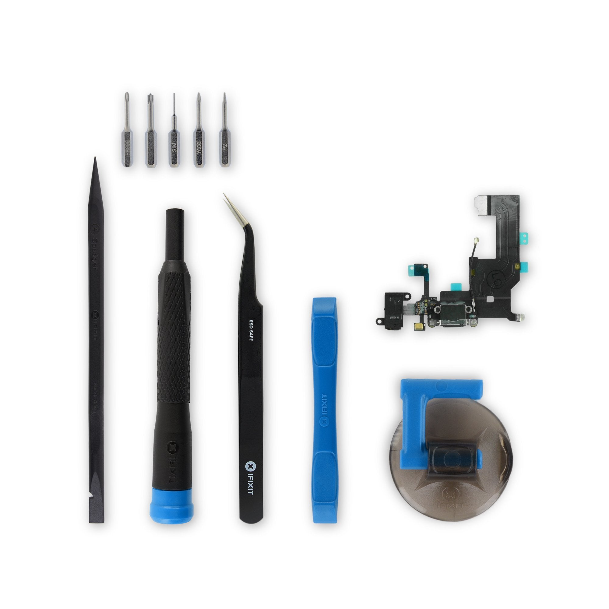 iPhone 5 Lightning Connector and Headphone Jack Black New Fix Kit