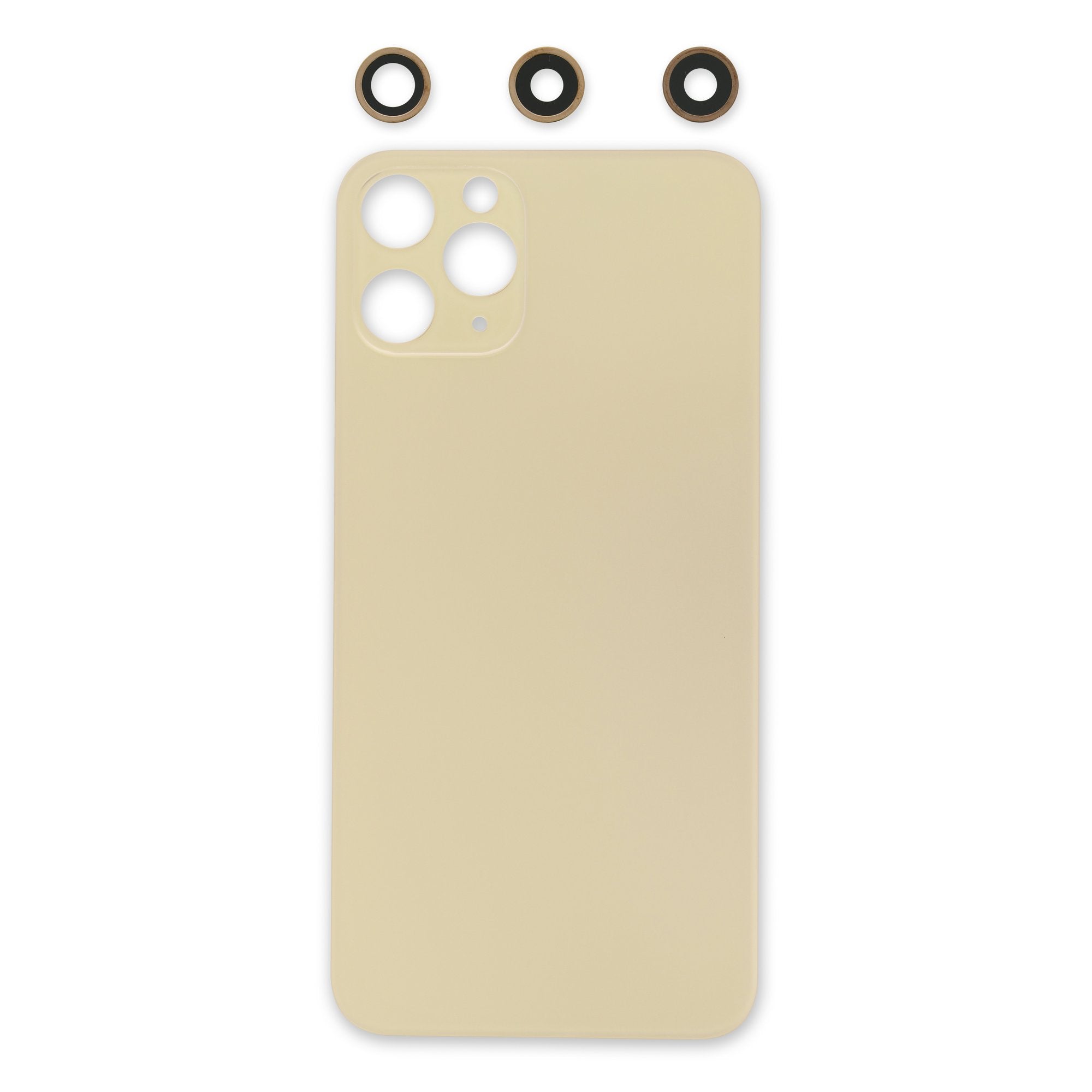 iPhone 11 Pro Aftermarket Blank Rear Glass Panel with Lens Covers Gold New